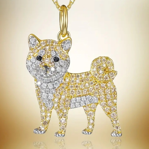 NEW! Cubic Zirconia Shiba Inu Keychain/Bag 👜🎒 Charm & Jewelry Pendant ~ 🎁🐾🐕 - Picture 7 of 15